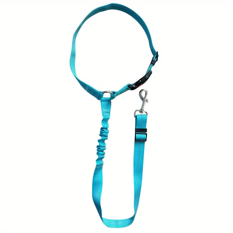 MF Adjustable 2-in-1 Dog Leash & Pet Car Seat Belt | Backseat Safety Belt with Nylon Lead for Secure Travel