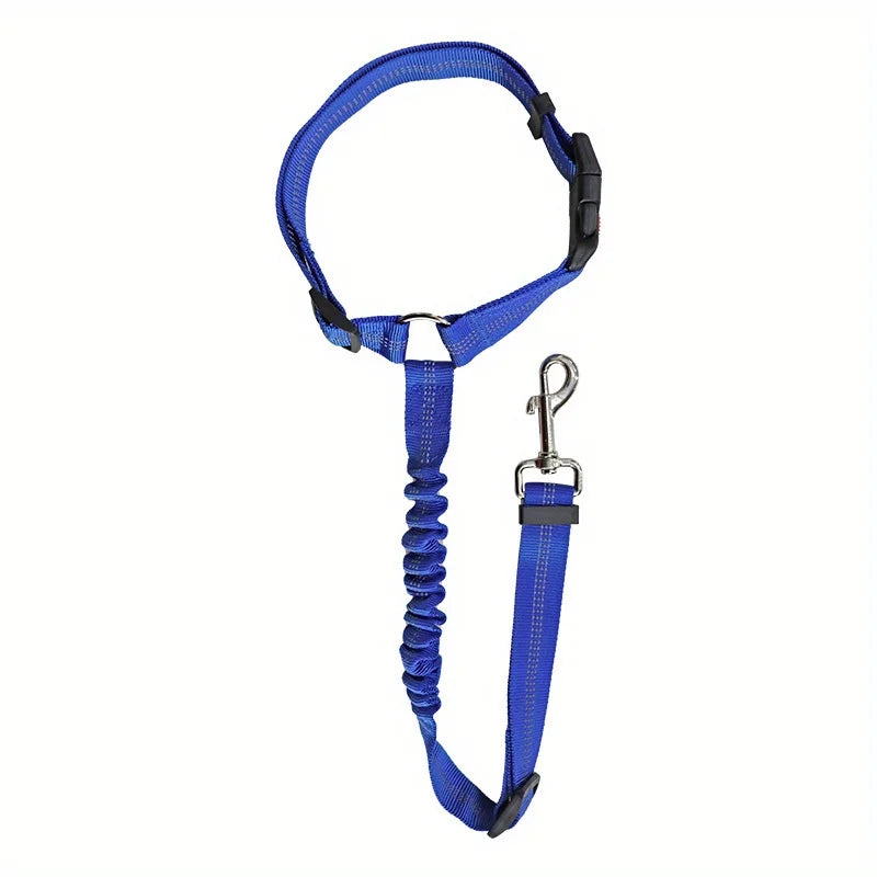MF Adjustable 2-in-1 Dog Leash & Pet Car Seat Belt | Backseat Safety Belt with Nylon Lead for Secure Travel
