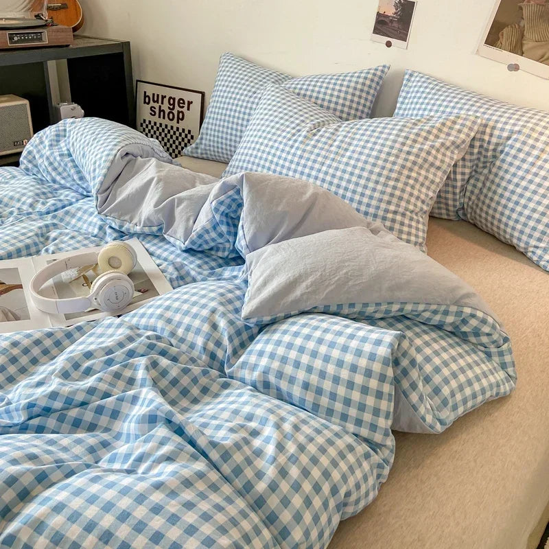 MF Japanese Style Blanket Cover Set | Soft Washed Quilt & Pillowcase, 1/3 Pcs Quilt Cover Set