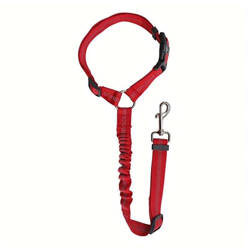 MF Adjustable 2-in-1 Dog Leash & Pet Car Seat Belt | Backseat Safety Belt with Nylon Lead for Secure Travel