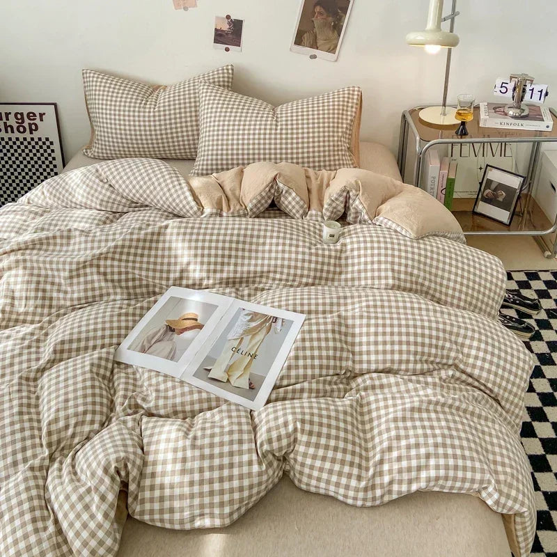 MF Japanese Style Blanket Cover Set | Soft Washed Quilt & Pillowcase, 1/3 Pcs Quilt Cover Set