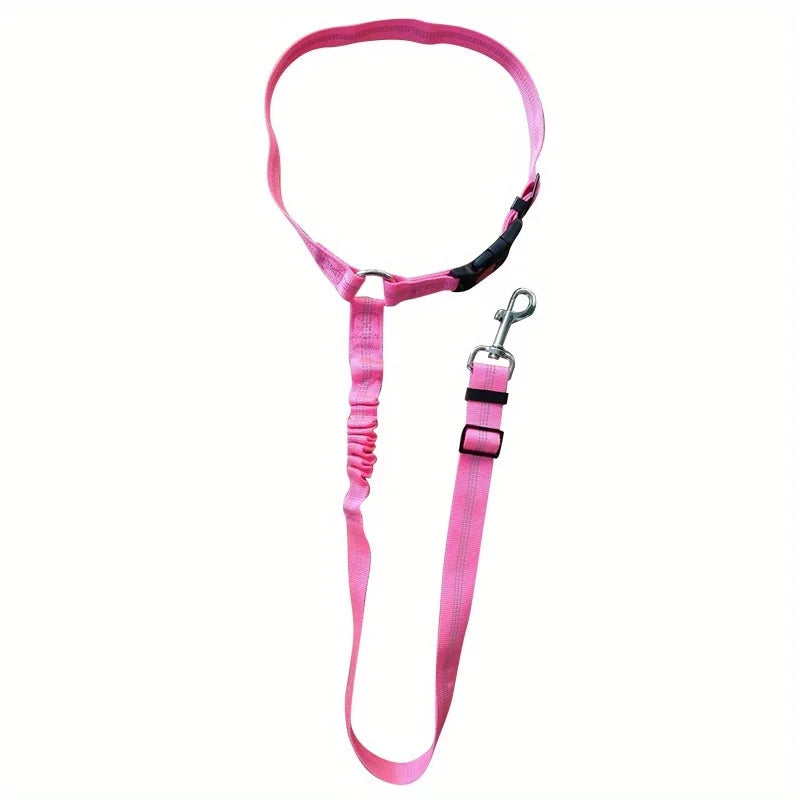 MF Adjustable 2-in-1 Dog Leash & Pet Car Seat Belt | Backseat Safety Belt with Nylon Lead for Secure Travel