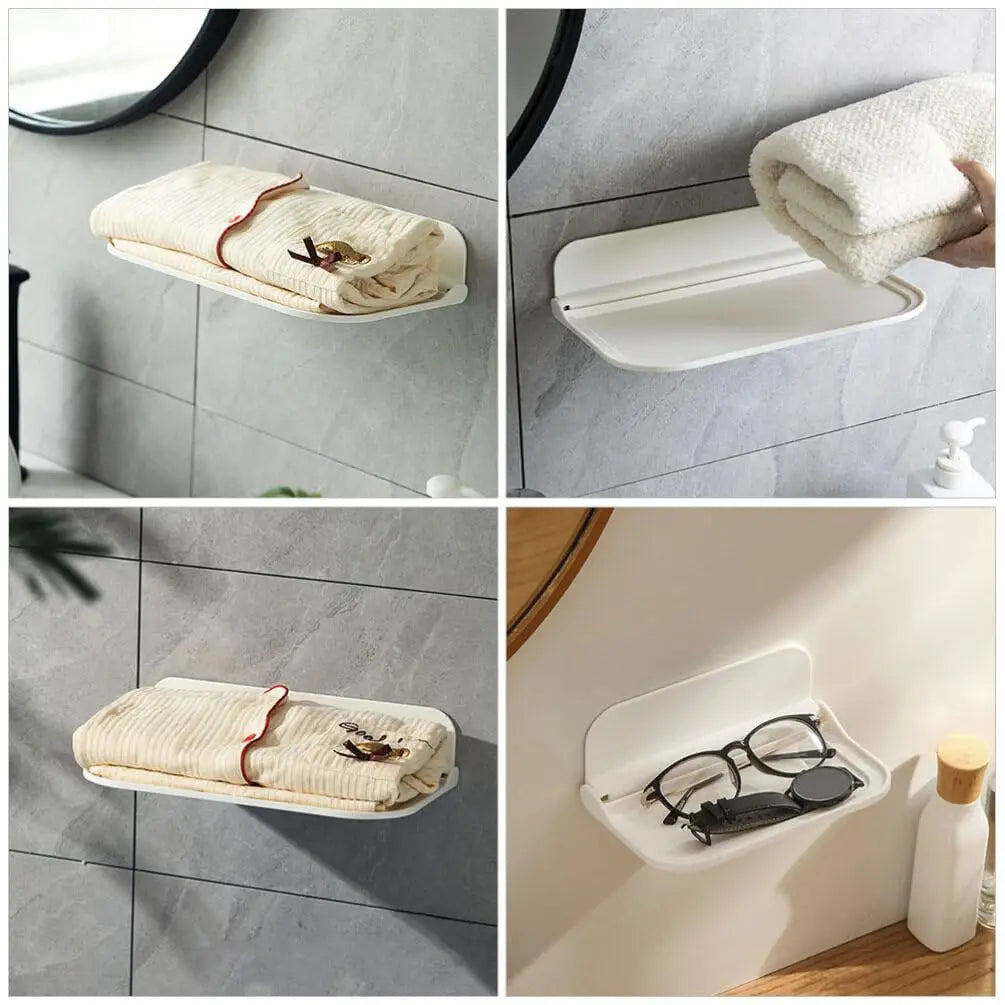 MF Cabin Lock Floating Wall Shelf | Wall-Mounted Folding Storage Rack & Hanging Board Organizer