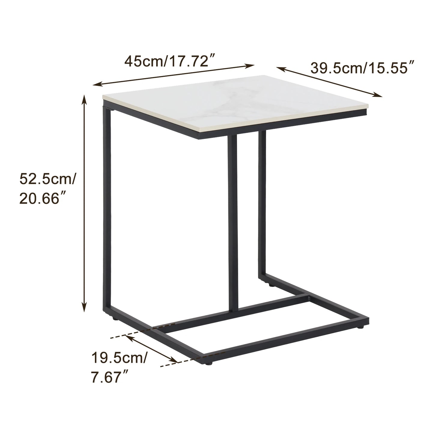C-Shaped Sintered Stone Side Table