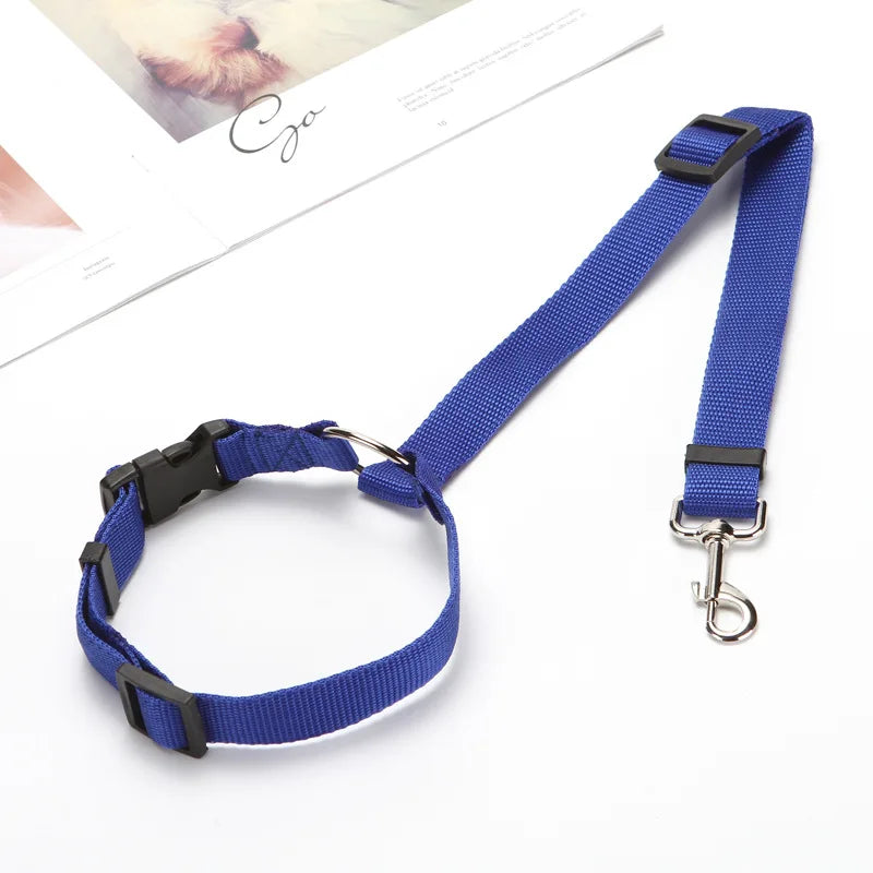 MF Adjustable 2-in-1 Dog Leash & Pet Car Seat Belt | Backseat Safety Belt with Nylon Lead for Secure Travel