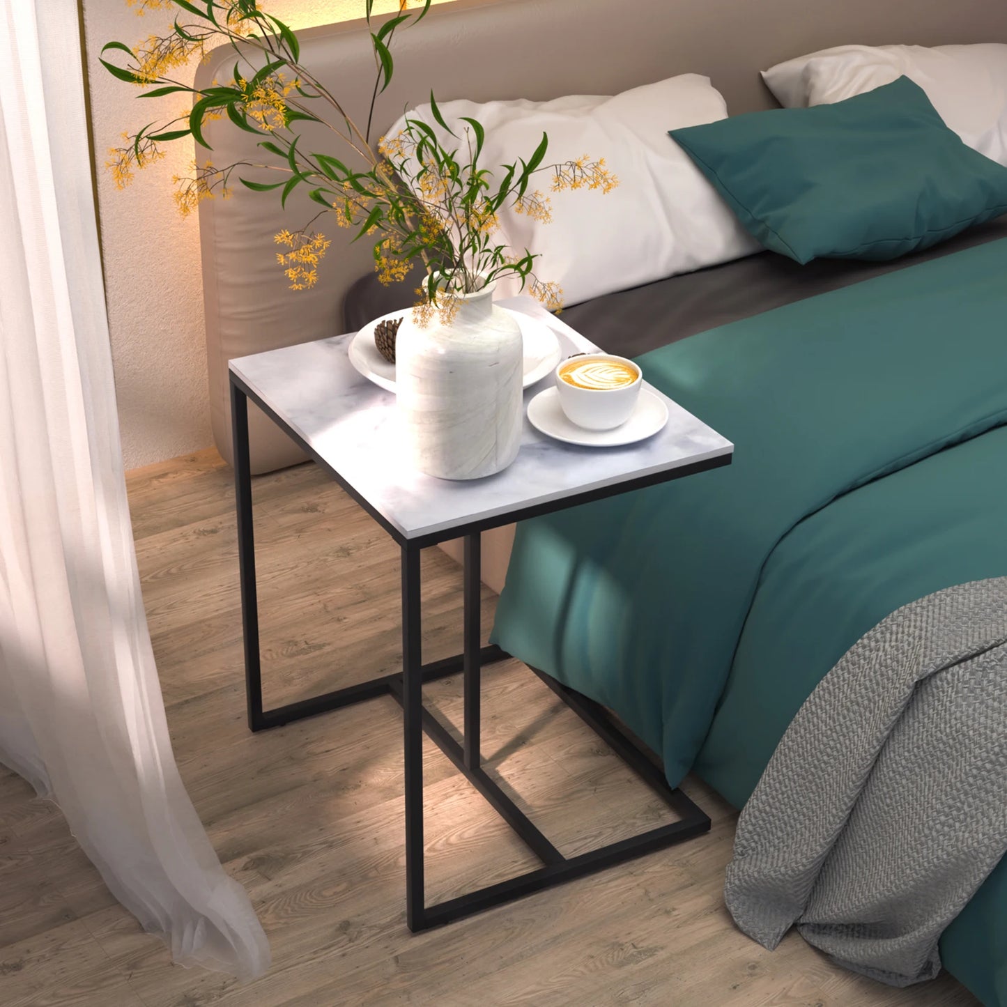 C-Shaped Sintered Stone Side Table