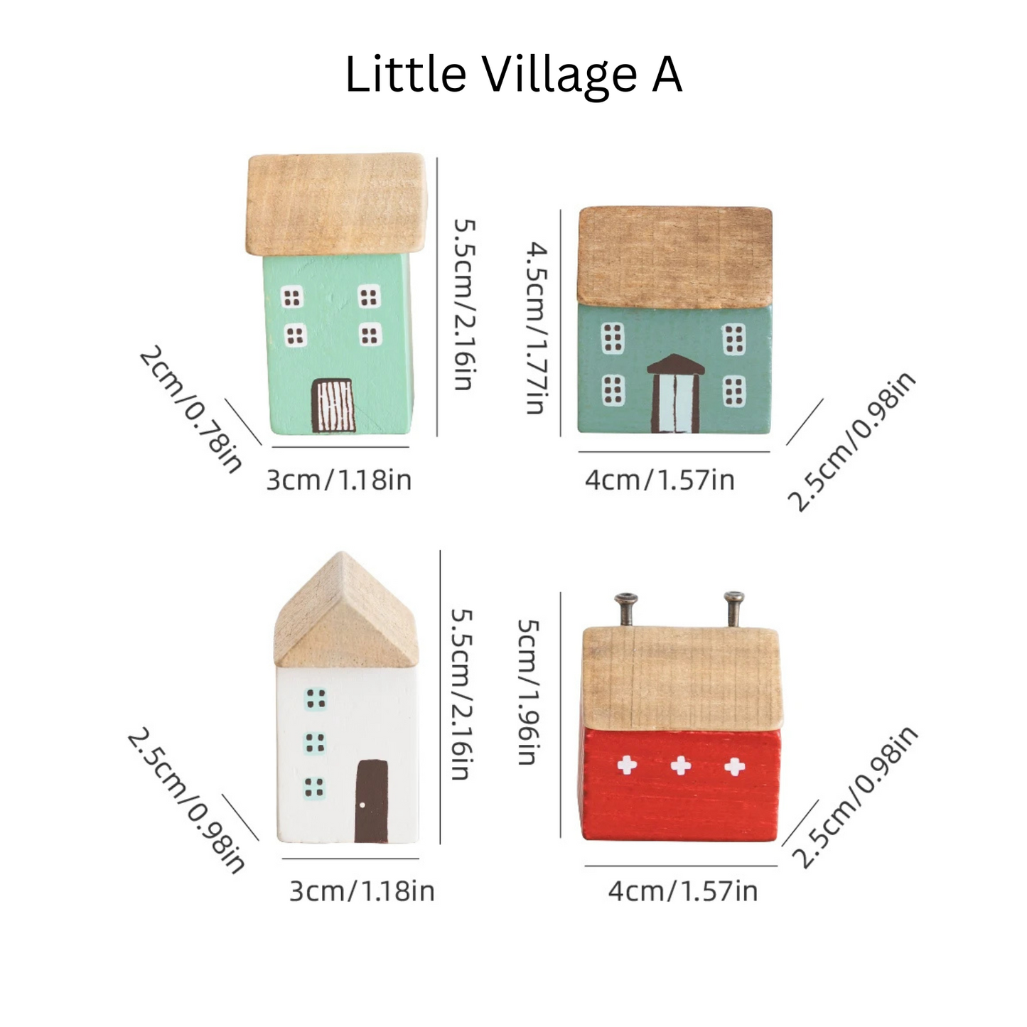 Miniature Wooden House Ornament