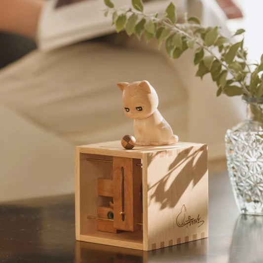 Handmade Wooden Cat Ornament