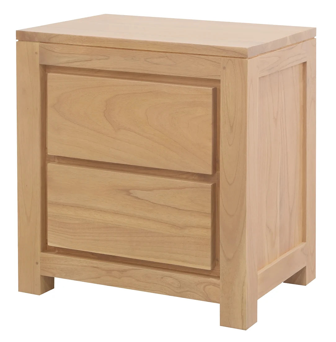 Amsterdam Solid Mindi Timber 2 Drawer Bedside Table