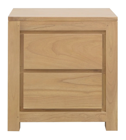 Amsterdam Solid Mindi Timber 2 Drawer Bedside Table