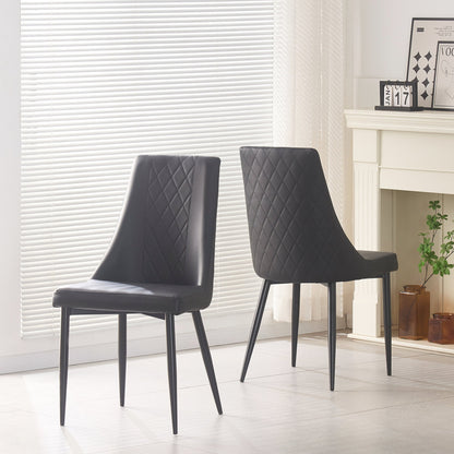 Set of 2 Magnus Chairs Black Faux Leather