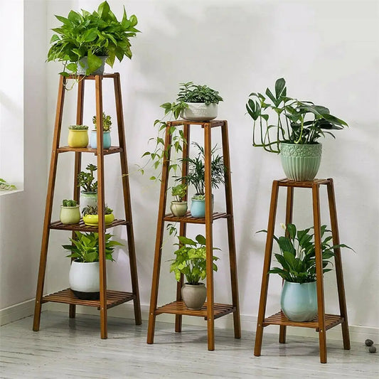 Bamboo Plant Stand Display Rack Shelf