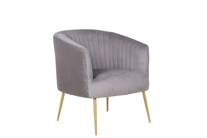 Perla Chair Dolphin Velvet Fluted Back Gold Legs