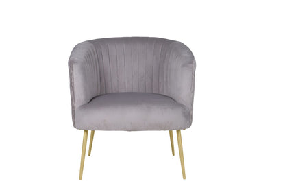 Perla Chair Dolphin Velvet Fluted Back Gold Legs