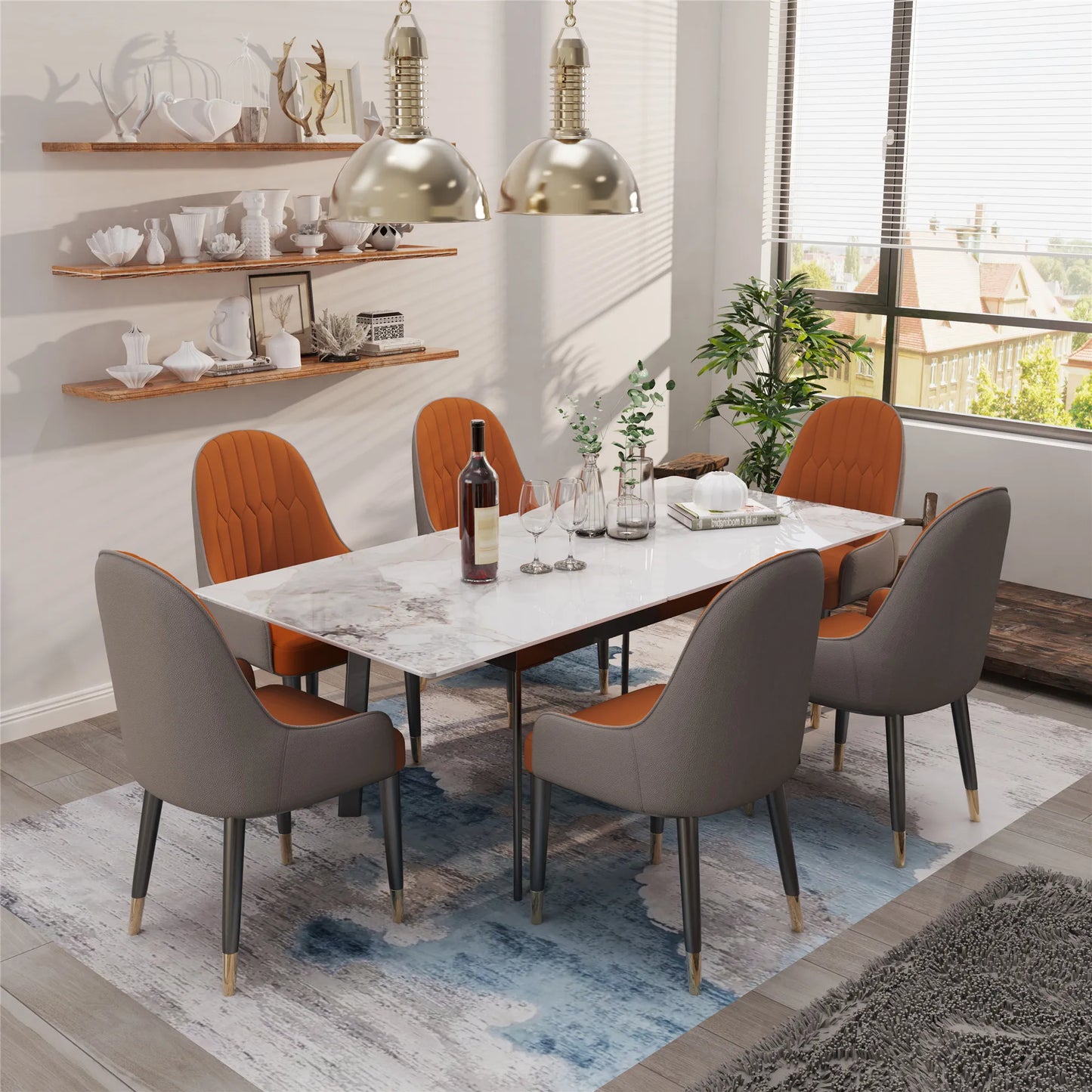 Extendable Rectangular Sintered Stone Dining Table