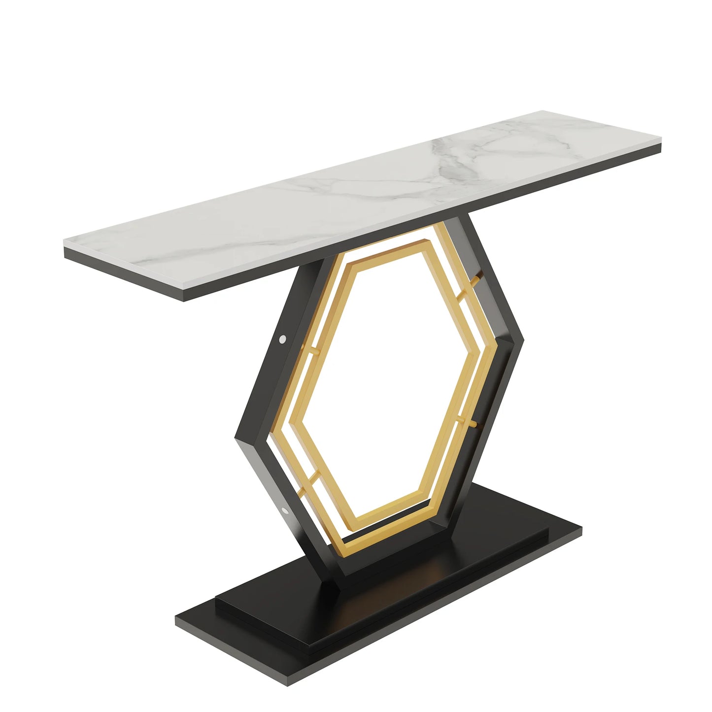 Elegant Hexagon Sintered Stone Console Table