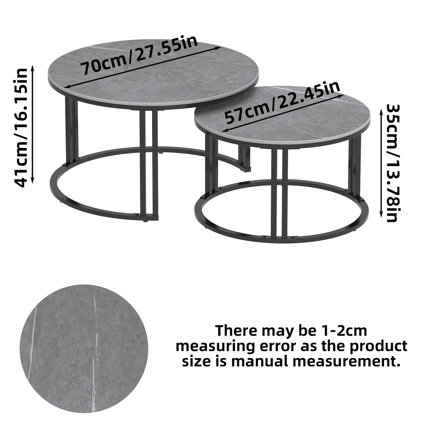 Circle Nesting Coffee Table Set of 2