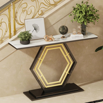 Elegant Hexagon Sintered Stone Console Table