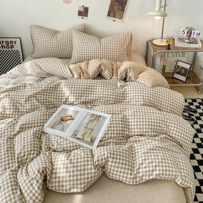 MF Japanese Style Blanket Cover Set | Soft Washed Quilt & Pillowcase, 1/3 Pcs Quilt Cover Set