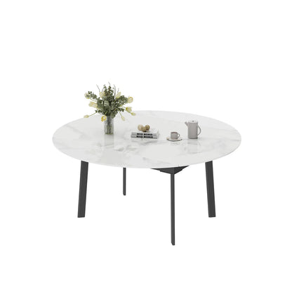 Modern Round Extendable  Sintered Stone Dining Table for 4-6 Persons