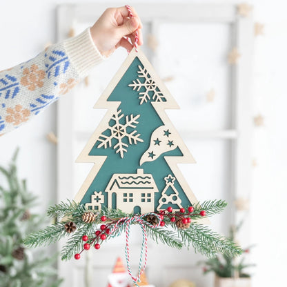 Wood Hanging Christmas Trees & Stars