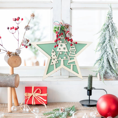 Wood Hanging Christmas Trees & Stars