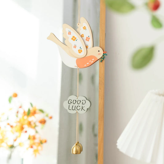 Good Luck Wind Chimes Wooden Birds