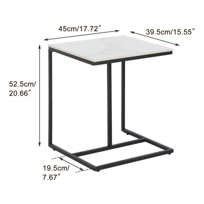 C-Shaped Sintered Stone Snack Side Table