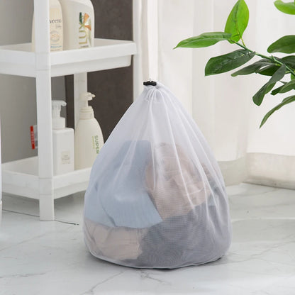 MF Drawstring Laundry Bag Set | 4PCS Coarse Net Washing Bags for Dirty Clothes Organizer & Washing Machine Use