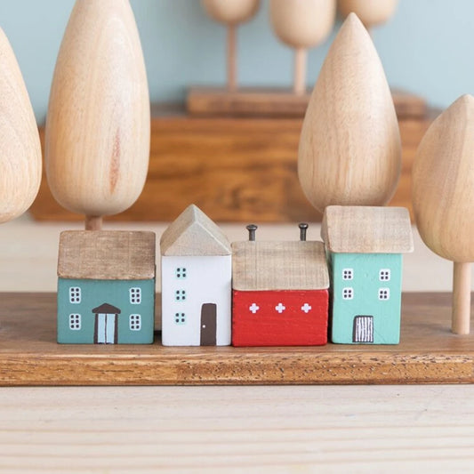 Miniature Wooden House Ornament