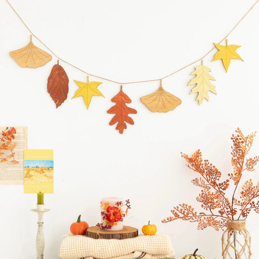 Wooden Leaf Plywood Garland Backdrop