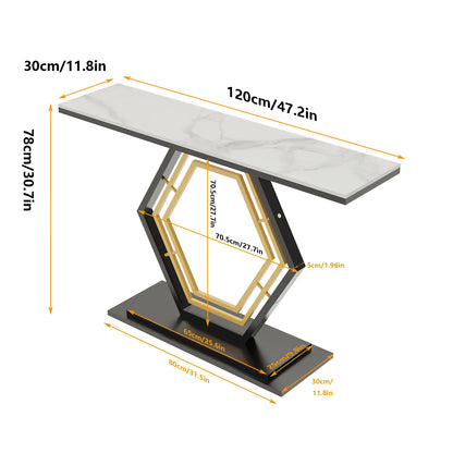 Elegant Hexagon Sintered Stone Console Table