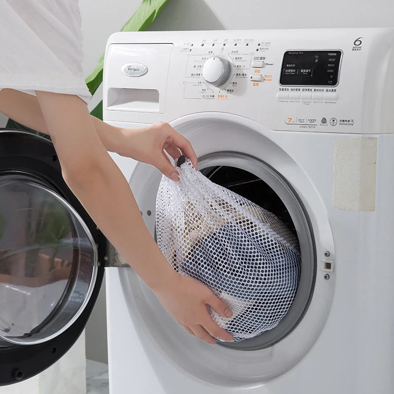 MF Drawstring Laundry Bag Set | 4PCS Coarse Net Washing Bags for Dirty Clothes Organizer & Washing Machine Use