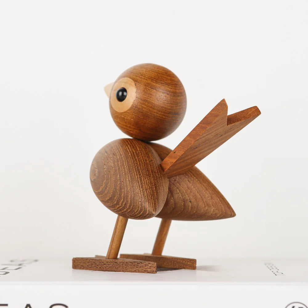 Wooden Sparrow Bird Ornaments