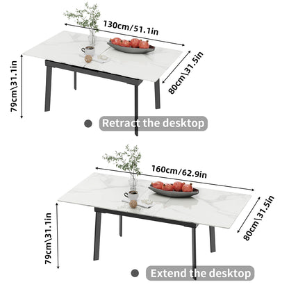 Extendable Rectangular Sintered Stone Dining Table