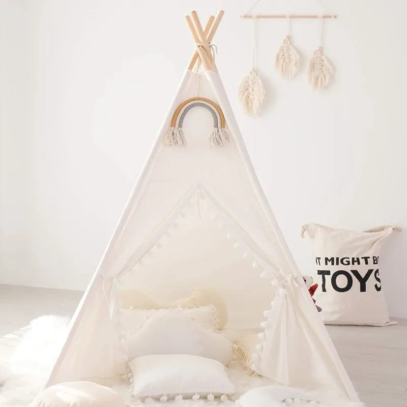 MF Kids Triangle Tent | Portable Indoor Playhouse, Wigwam, Tipi Teepee for Toddlers & Girls