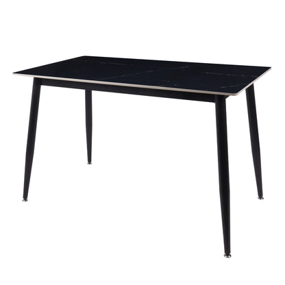 Fiore 120 x 70 Black Marble/Sintered Stone Top Table