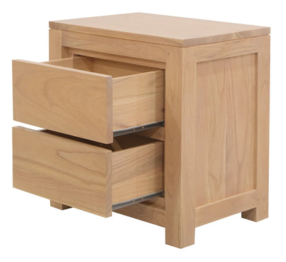 Amsterdam Solid Mindi Timber 2 Drawer Bedside Table